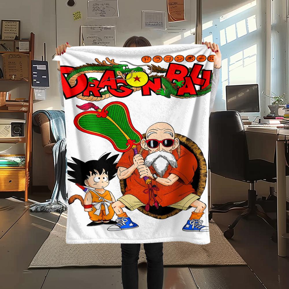 Dragon Ball Character Print Flannel Blanket High Quality Comfortable for All Seasons Home Decor Warmth and Comfort Perfect for Christmas Gifts