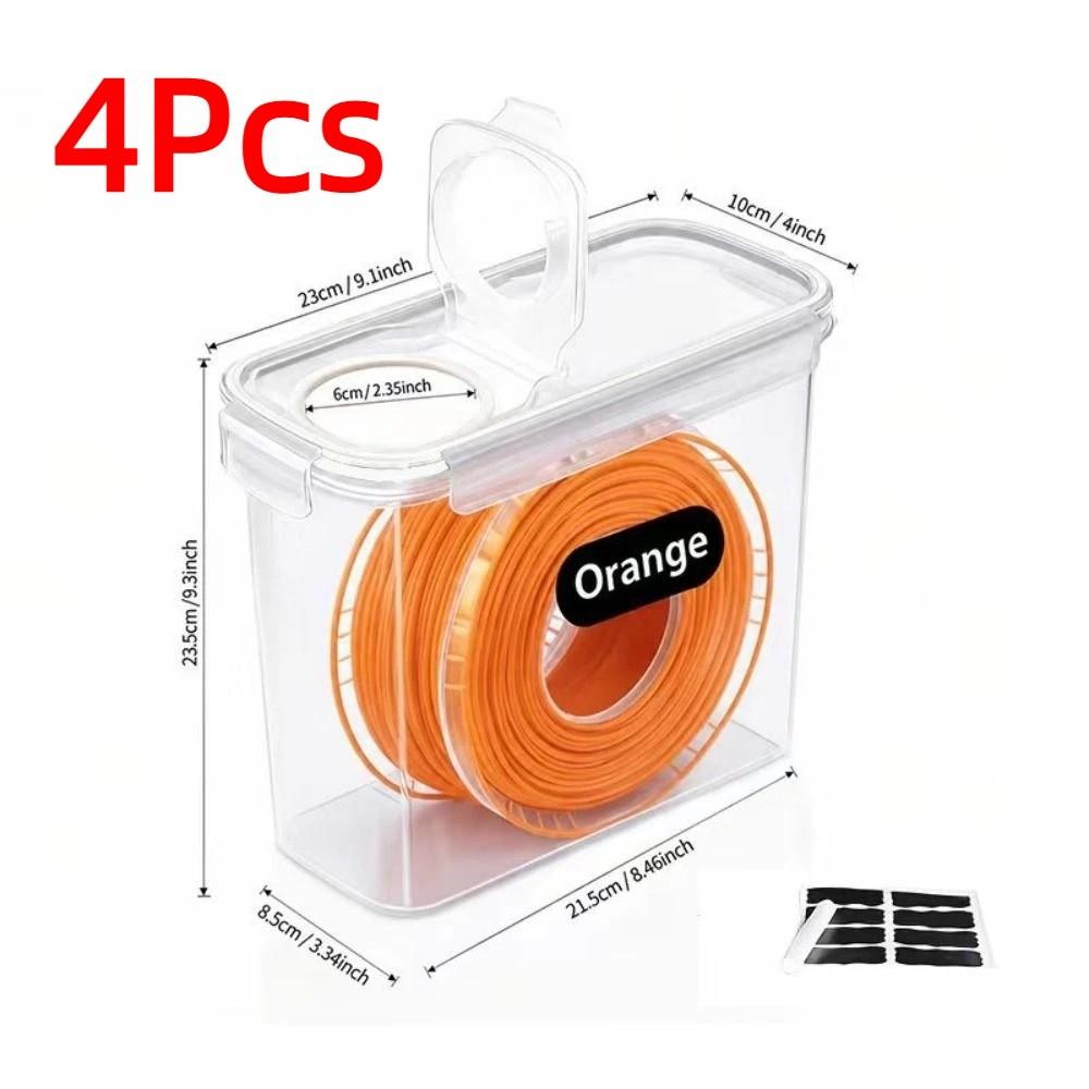 4Pcs Dustproof 3D Printing Filament Storage Box Moisture Proof Filament Organizer Household