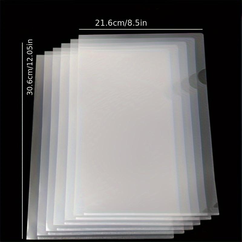 30 Pack PVC L-Shaped A4 Document Folders, Transparent File Envelopes for Office and Home Organization