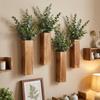Vaso de Parede de Madeira Montado na Parede Suporte de Flores Feito à Mão Decoração de Arte Recipiente para Plantas Sala de Jantar