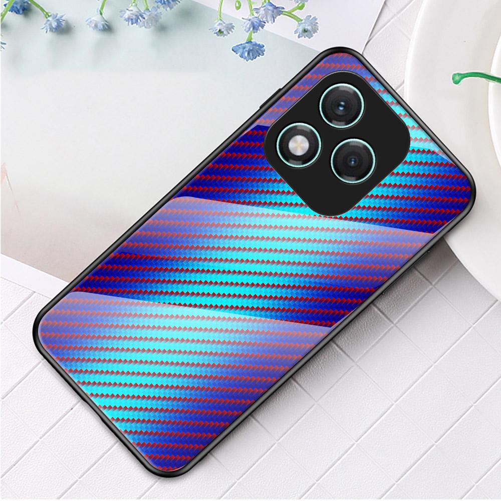 

For Honor 400 Lite 5G Case Tempered Glass Shockproof Phone Cover Colorful Fiber