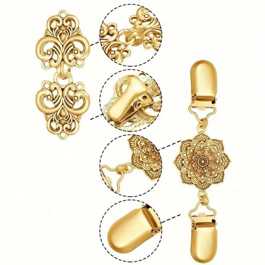 Damski klips do szala/kardiganu w stylu vintage, broszka do sukienek, koszul