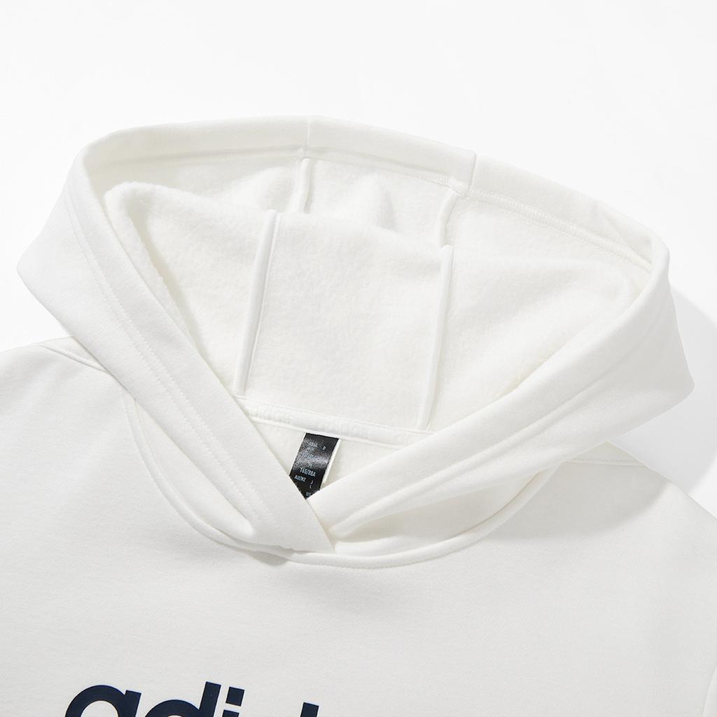 Adidas Letter Hoodie Versatile Long Sleeve Sweatshirt Unisex Sweatshirt White JX9438