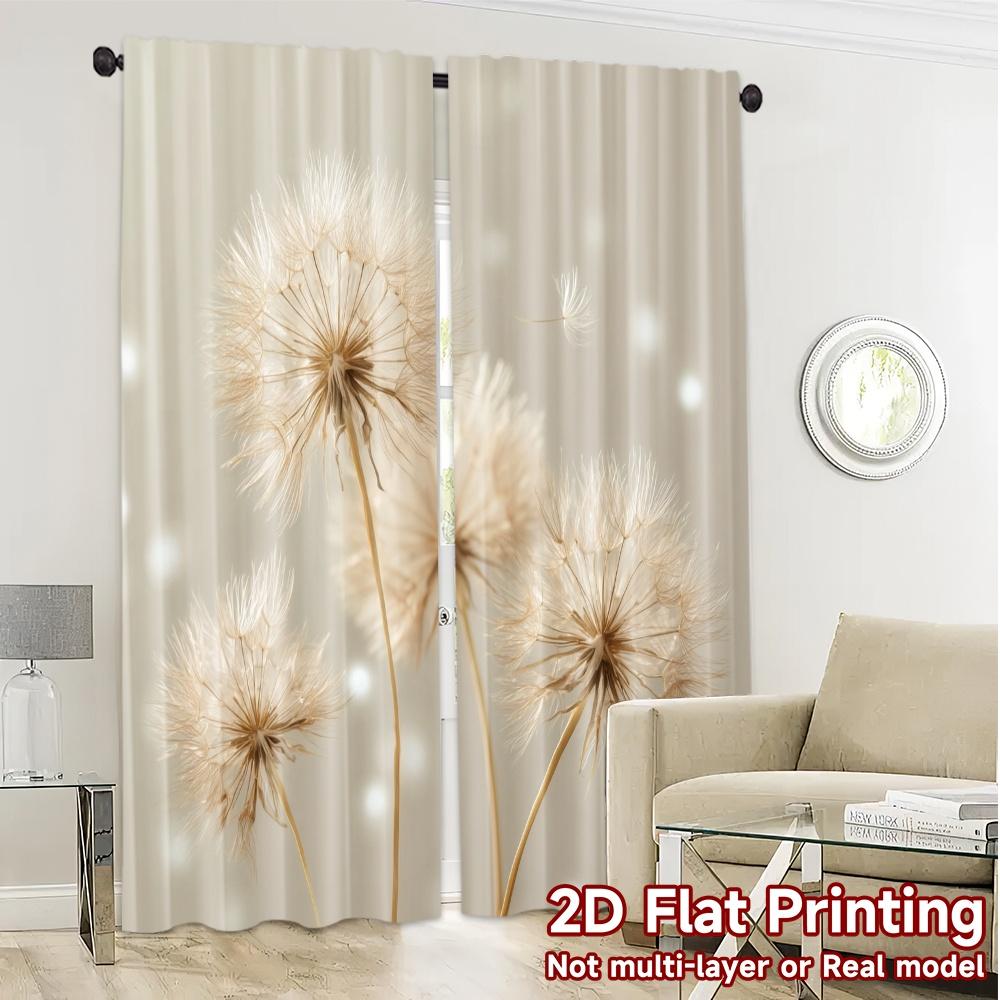 2pcs   2D FLAT PRINTING Curtains (Without Rod) Dandelion Whispers Chic Chic Curtains Versatile Polyester Curtains Festive