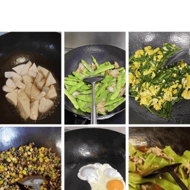 Wok Non-stick Pan for Household Induction Cooker Traditional Flagship Iron Pan Uncoated Flat Bottom