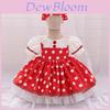 Robe Costume Enfant Masha Et L'Ours Avec Ornements Et Tissu Doux Mélange Coton