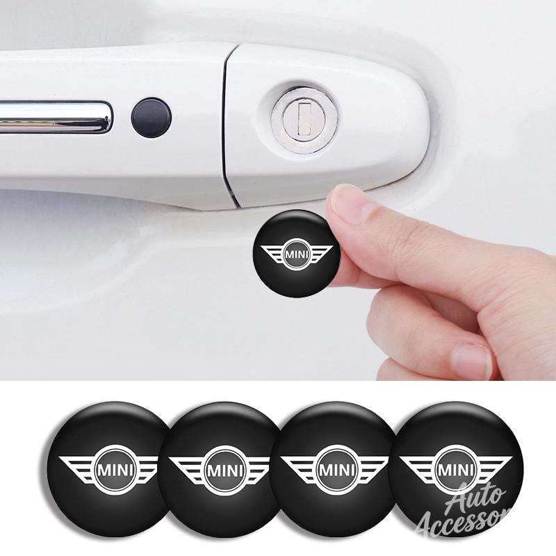 SHEJ3 20mm Car Lock Keyhole Stickers For BMW MINI Cooper One JCW F54 F55 F56 F57 F60 R50 R53 R56 R60 Key Anti-blocking Dustproof Decal