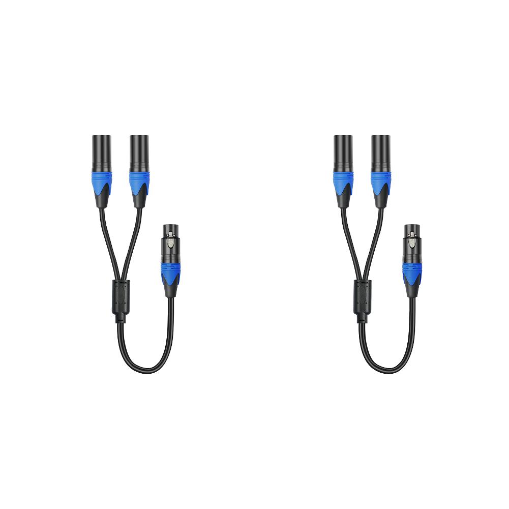 1/2Pcs 50cm XLR Splitter Cable 1 XLR Female to 2 XLR Male XLR Y Splitter Cable Microphone Splitter Cord for Amplifier Mixer