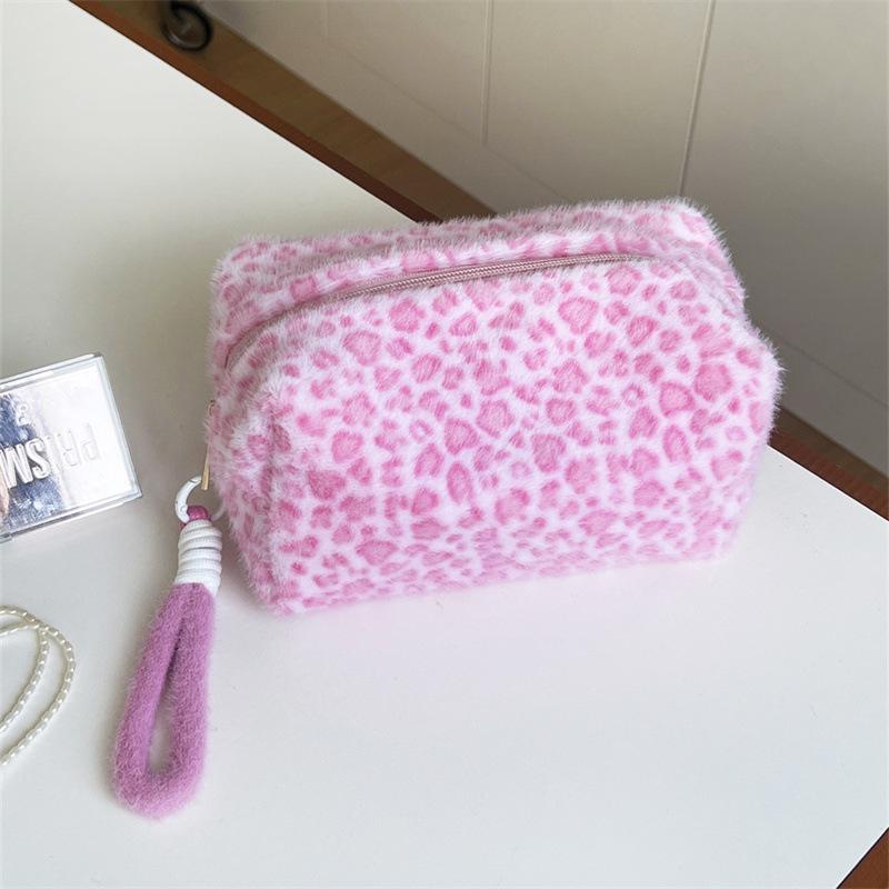Sweet Girly Plush Large-Capacity Cosmetic and Toiletry Travel Bag