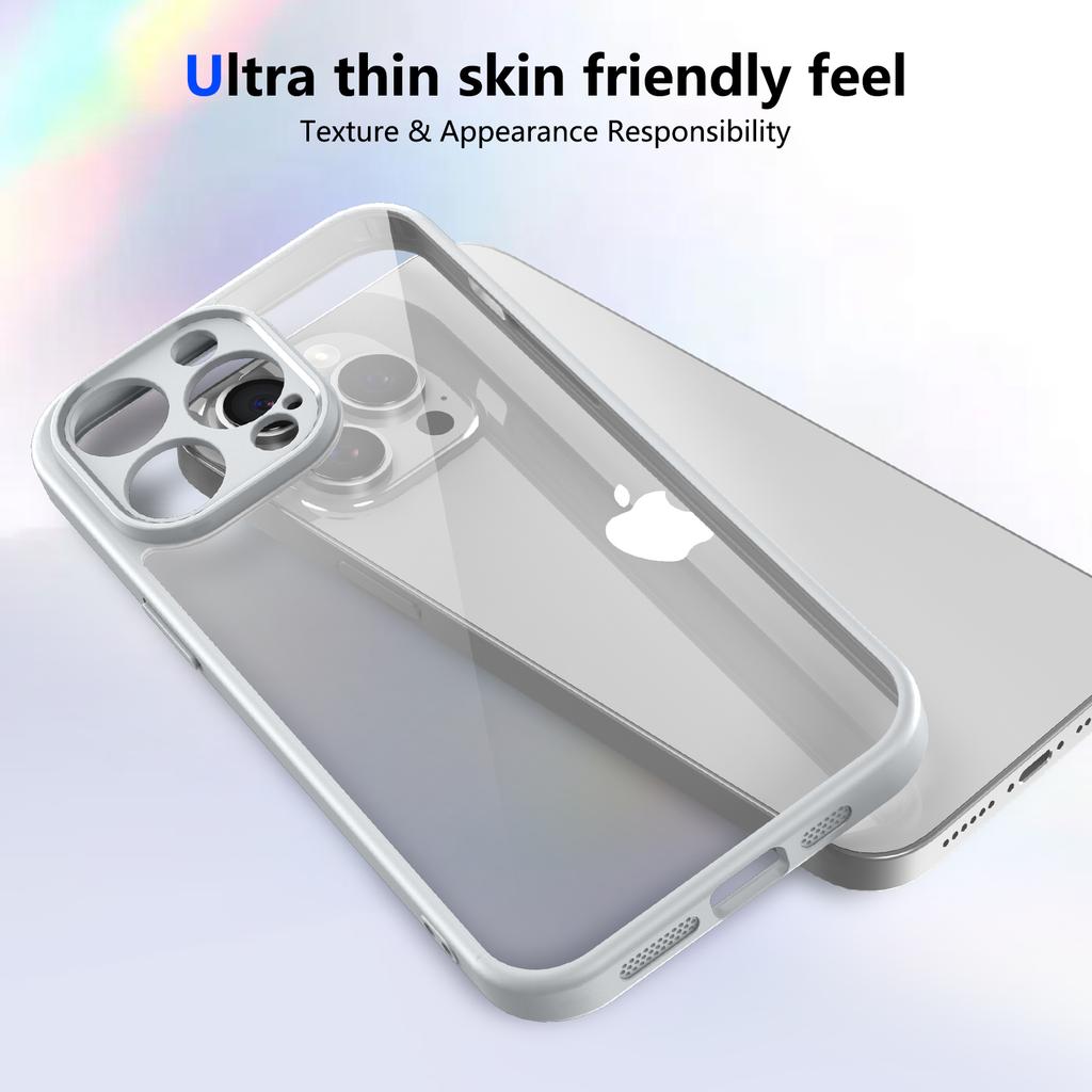 For iPhone 14 Pro Case Matte Skin Touch Clear PC + TPU Shockproof Phone Back Cover