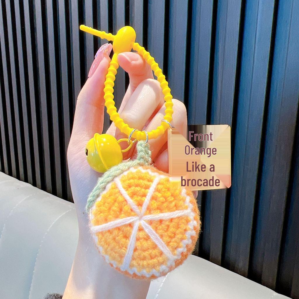 Hand-Woven Plush Persimmon Good Luck Keychain Pendant