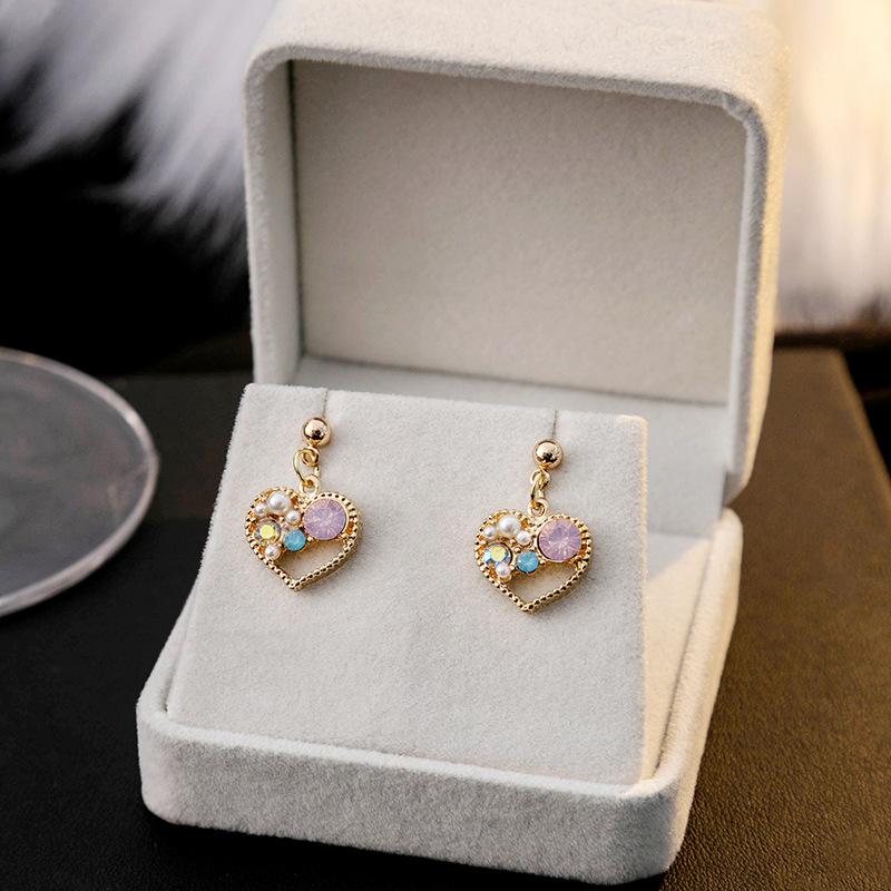 Metal Wind Earrings Collection, High Sense Geometric Tassel Earrings Star Butterfly Diamond Stud Earrings