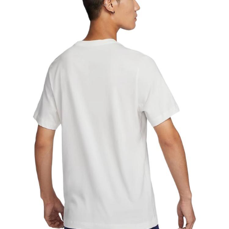 Nike T Shirts Men's Sail White Crew Neck Moderate FZ5398-133