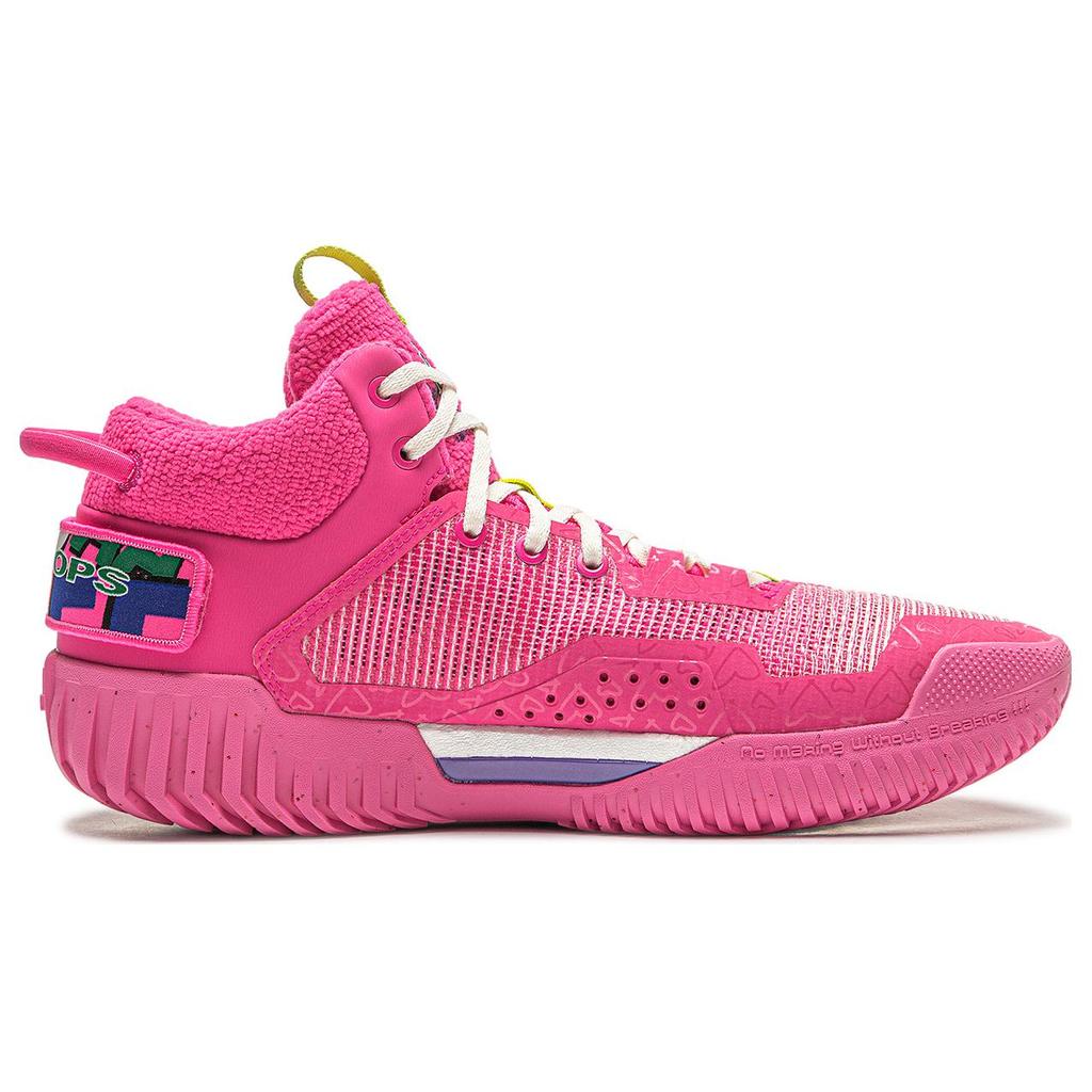 Li Ning Badfive 3 Synthetic Leather Cushioning Slip Resistant Low top Basketball Shoes Men's Pink ABFT015-9