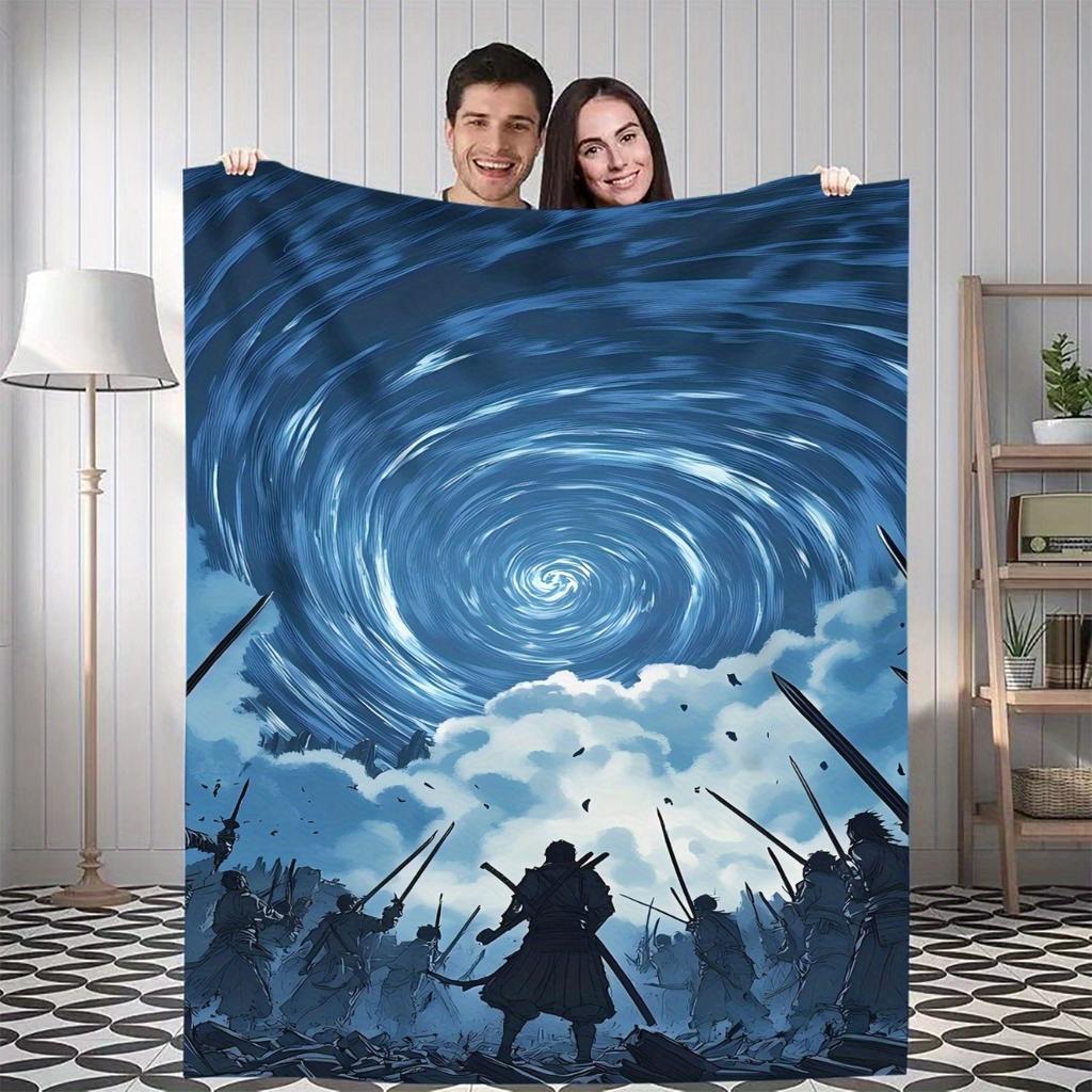 pc Vortex Battlefield Digital Printed Design Blanket AllSeason Soft Flannel Throw with Futuristic Battle Scene Stars Clou
