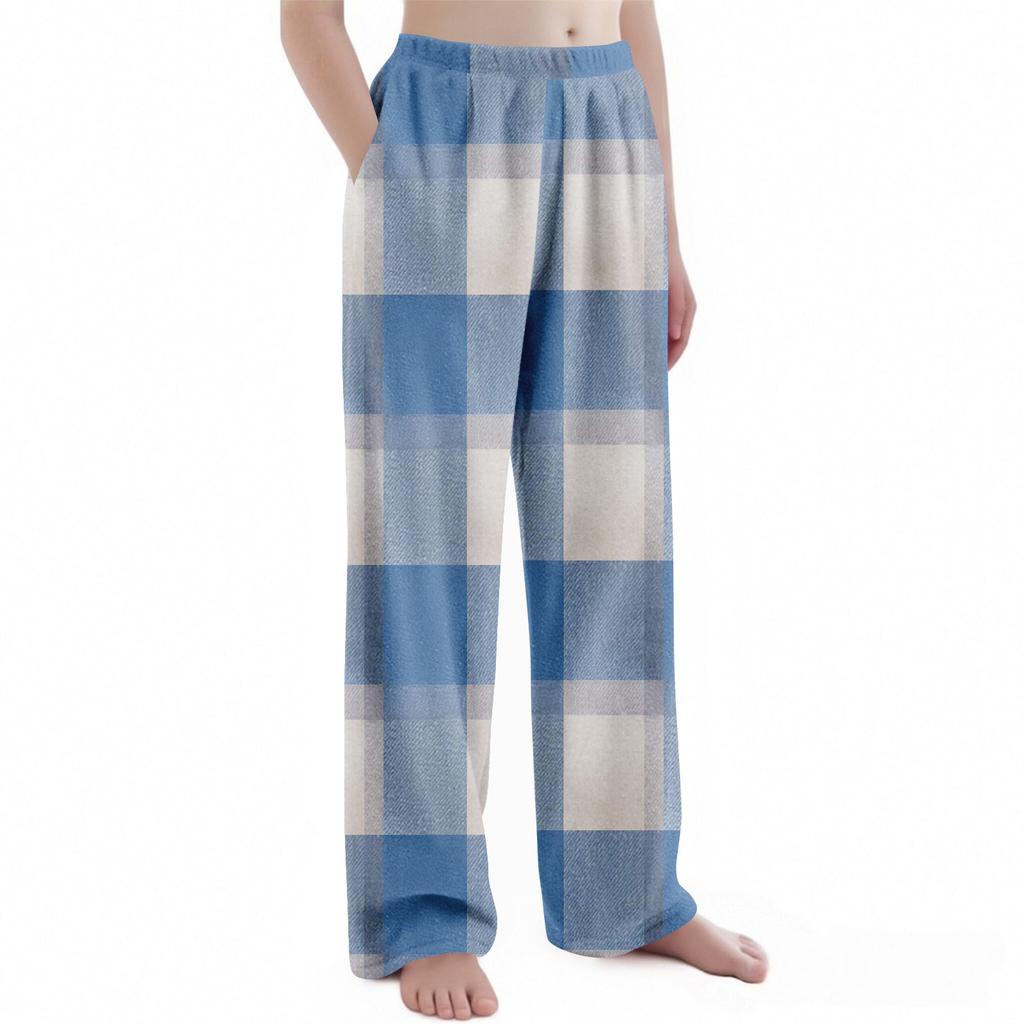 Kinder Weihnachten Karomuster Hose Plüsch Freizeithose