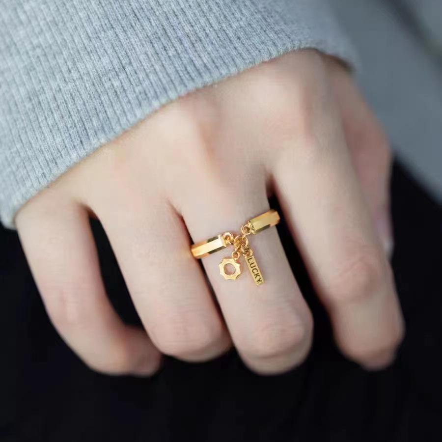Vietnam Gold-Plated Copper Ring | Elegant Design | Fashionable Couple Style