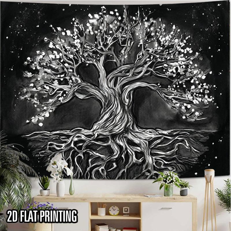 2D Flat - 2D Flat - 2D Flat Print 1pc Tapestry Cosmic Tree Wall Hanging, Mystical Starry Branches Art Decor Background Cloth Wall Decor, Wall Covering