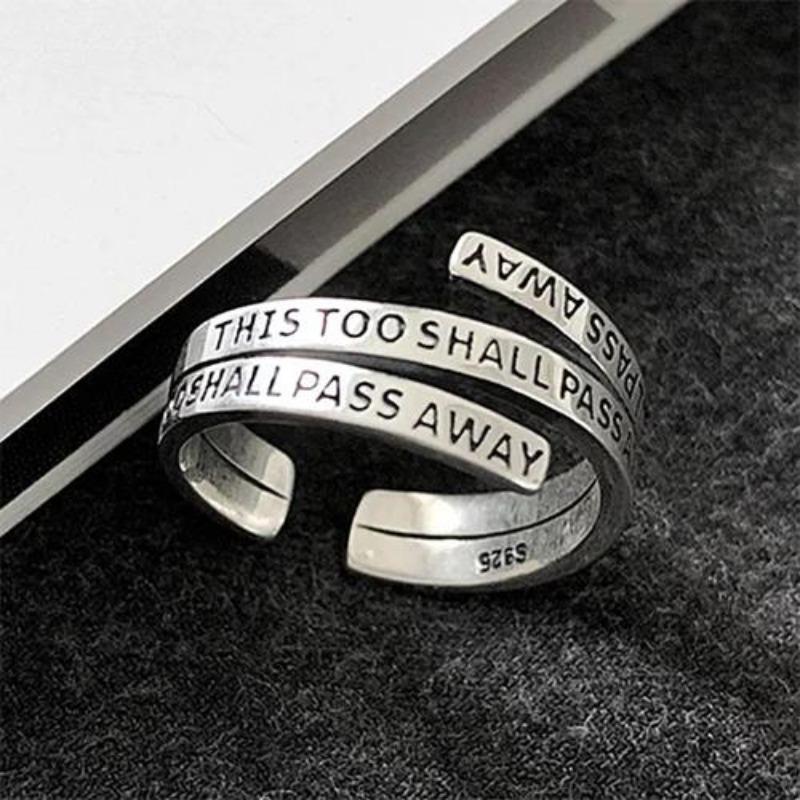 YIZIZAI Simple Make A Wish Matte Letter Ring for Women Men Retro Creative Opening Silver Color Finger Rings Party Jewelry Gifts
