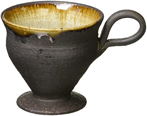 Marui Seito Shigaraki Ware Hechimon Demitasse šálek s hnědou etiketou