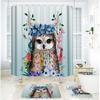 Bathroom Shower Curtain Four-Piece Digital Printing African Animal Waterproof Shower Curtain Shower Curtain Partition Curtain Bath Mat