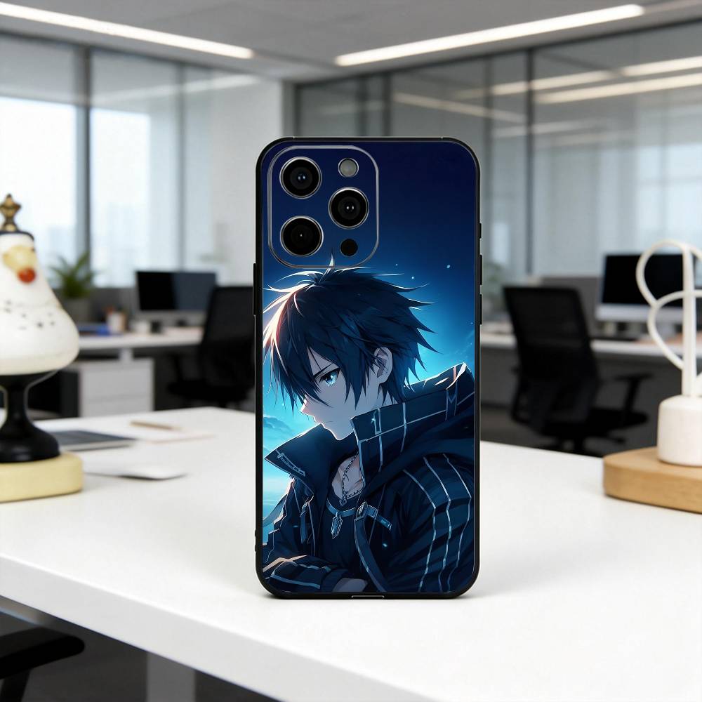Sword Art Online K-Kazuto K-Kirigaya-ES  Phone Case For iPhone 17,16,15,14,13,12,11 Plus,Pro Max,XS,Soft Silicone Black Cover
