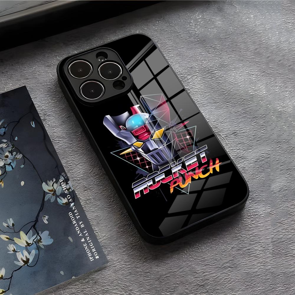 Manga Mazinger Z Anime Phone Case For IPhone 17 Air 16 E Pro Max 15 14 13 Mini 12 Pro 11 Max Plus Black Glass Cover