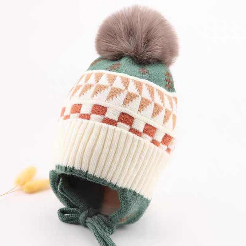 

Newcomer Discount: Baby Pompon Style Knitted Hat - Autumn/Winter Ear Protection, Thick and Warm One Size