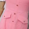 ZANZEA Damen Quadratkragen Lässig Kurzarm Elegantes Kleid
