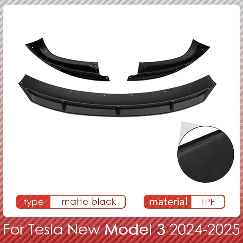 For Tesla Model 3 2024-2026 Accessories Bumpers Front Lip Front Bumper Diffuser Spoiler Wing for Model 3 Highland Accessories