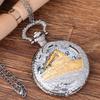 Pocket Watch Locomotive Alloy Quartz Movement Watch Vintage Necklace Watch with Chain for Collection Daily Use