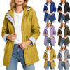 Women's Color Hooded Windbreaker Jacket Lightweight Windproof Outdoor Sportswear