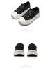 Trendy 2025 Spring/Autumn Retro Black Thick-Soled Breathable Canvas Shoes