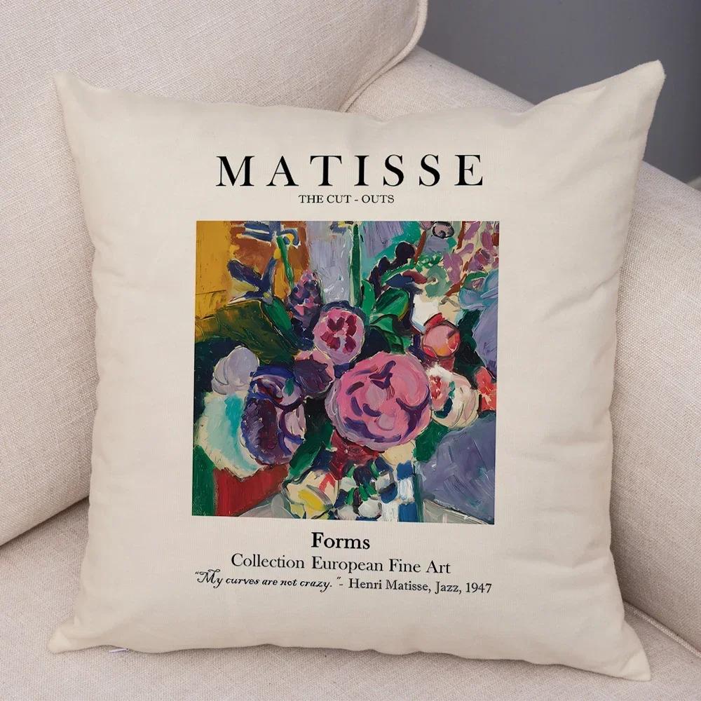 

Ваза Матисса Абстрактный Пейзаж Наволочка Двусторонняя Декор Скандинавский Принт Наволочка Винтажная Плюшевая Наволочка для Дивана Дома 66x66cm