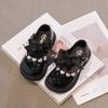 Girls Bow Princess Shoes Children's Performance Black Leather Shoes 2025 New Spring and Autumn Love Mary Jane Single Shoe Trend