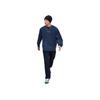 Li Ning 21FW Wu Chuang Wu Yi Logo Letter Print Splicing Solid Color Round Neck Loose Cotton Jacket Men jackets Blue AWDRA65-4