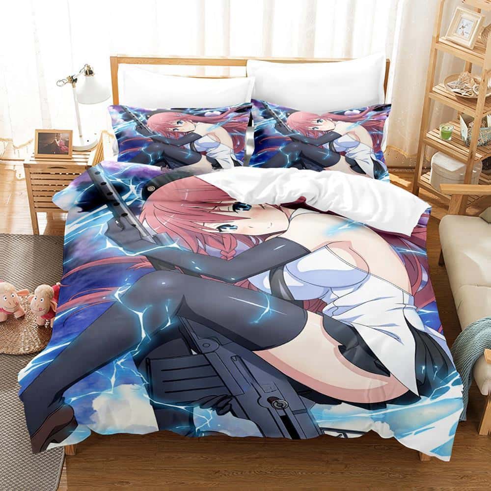 Kawaii Anime Lilith Asami Trinity Seven Bedding Set Single Twin Full Queen King Size Bed Set Adult Kid Bedroom Duvet Cover Sets