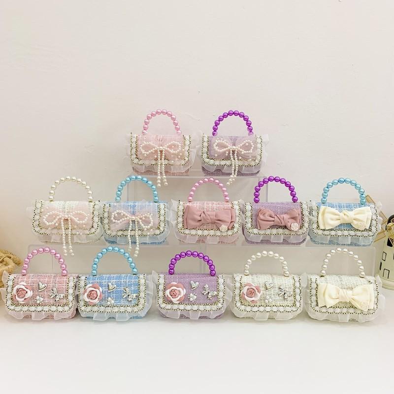 Stylish Korean Childrens Shoulder Bag With Pearl Bow And Cute Floral Design For Kids
