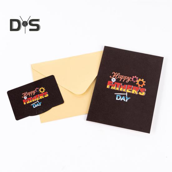 

Открытка ко Дню отца, сделанная вручную, 3D-поздравительная открытка с набором инструментов, конвертом и пустой запиской, подарок на День отца для папы, мужа, дедушки от сына красный