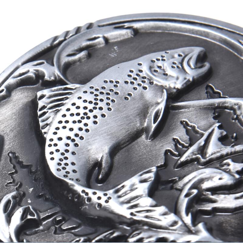Western Cowboy Fish Belt Buckle For Mens Jeans Accessories Metalowa klamra do paska