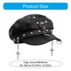 2000s Punk Rivet Studded Cricket Cap With Skull Crossed Decor Beret Hat For Women Western Theme Party Casual Outfit Accessory