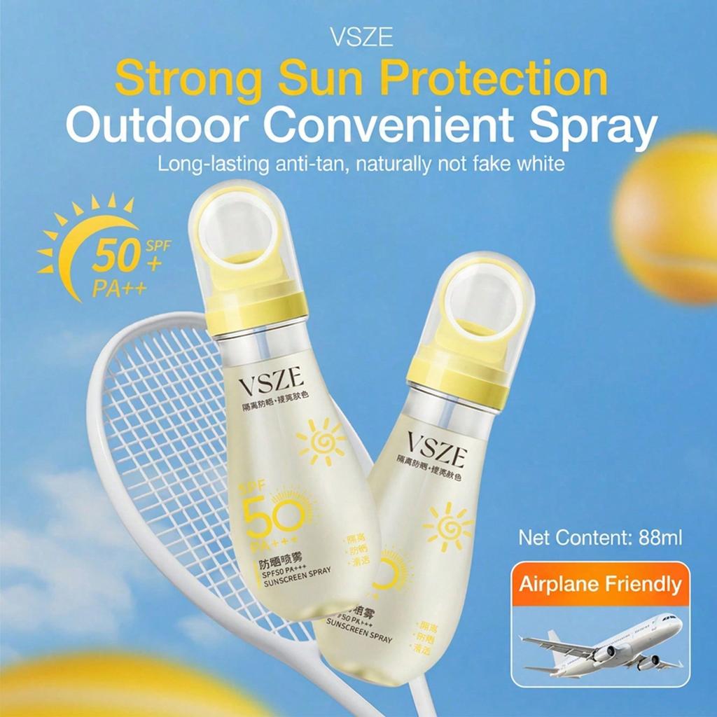 SPF 50 Sunscreen Spray, 10x UV Protection, Refreshing, Waterproof, Sweat-Resistant, Non-Greasy, Suit