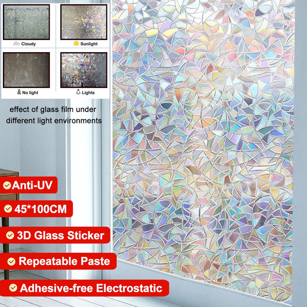 Tinted 3d No Glue Static Decorative Privacy Window Rainbow Films For Stained Glass Self Adhesive Film Anti Uv Glass Sticker Htv Home Buy At A Low Prices On Joom E Commerce Platform
