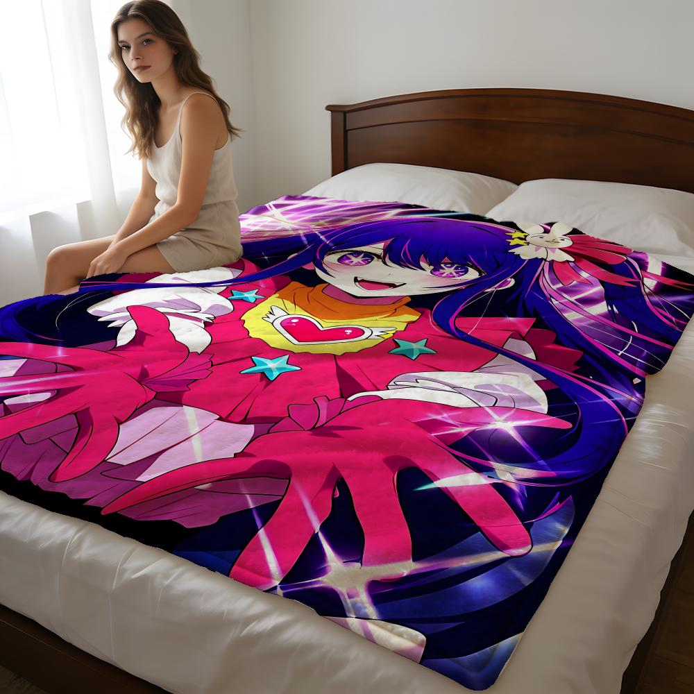Throw High-Density Short Plush Blanket For Sofa Nap Air-Conditioned Room Soft Skin-Friendly Anime Oshi No Ko Hoshino Ai