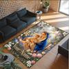 Virgin Mary Theme Crystal Velvet Rug Personalized Custom Name Text Soft Floor Mat Home Decor