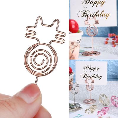 Forme de Chat Décoration de Bureau Pince à Papier Porte-Nom Clips pour Photos Porte-Numéros de Table Pince Support