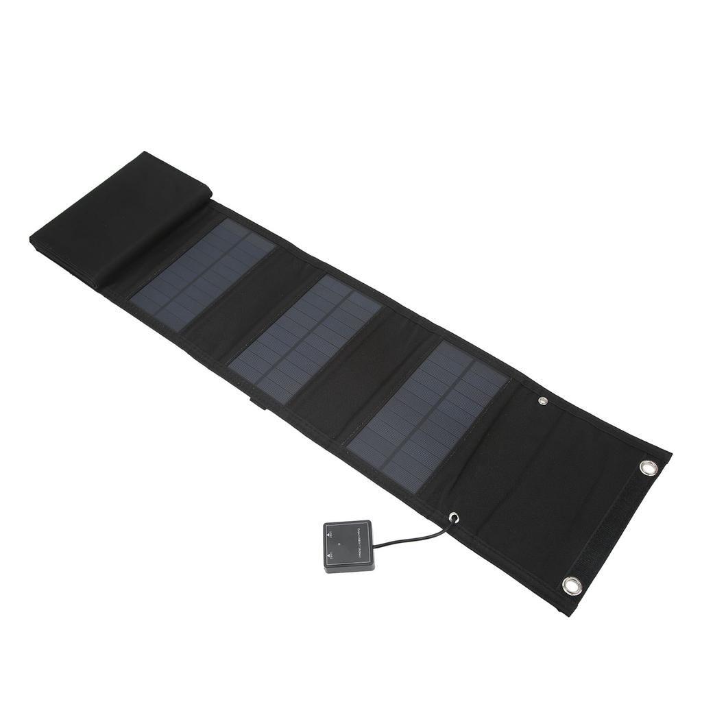25W 5V Foldable Solar Charger Kit 8 Fold Solar Panels with 1 To 3 USB Charging Cable and Climbing