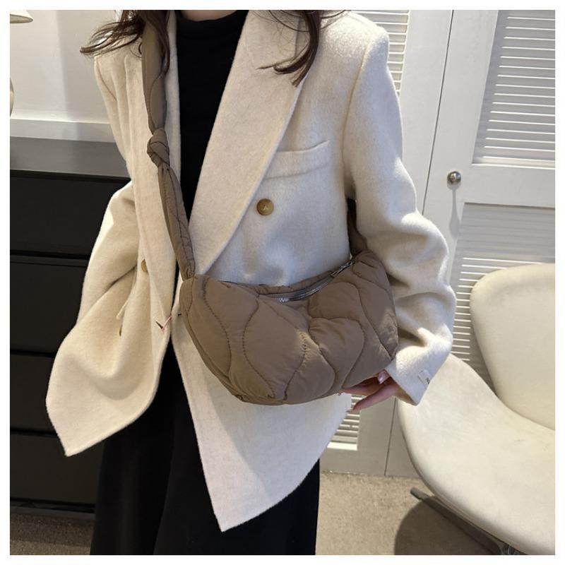 Fashion Down Bag Spring New Oxford Fabric Quilted Dumpling Bag Solid Color Shoulder Bag Crossbody Bag Women