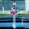High-End Crystal Car Rearview Mirror Pendant - Stylish Women's Ornament