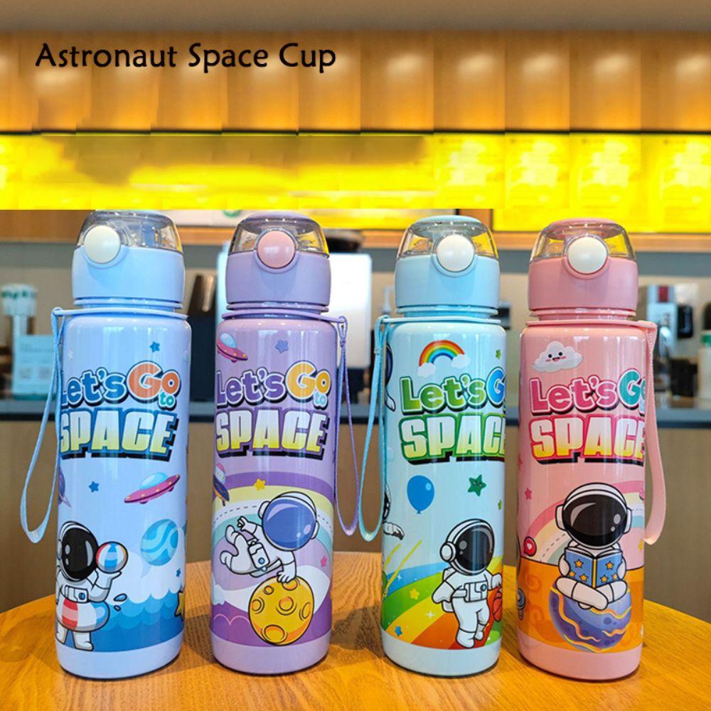 Plastic Astronaut Space Cup With Latch Sippy Cup Casual Water Bottle Outdoor Sports